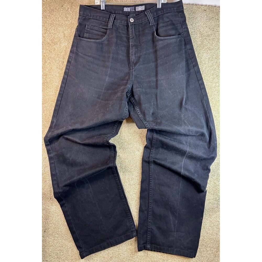Southpole Jeans Mens 34x33 Baggie Wide Leg Black Skater Hip Hop Baggy RN82628
